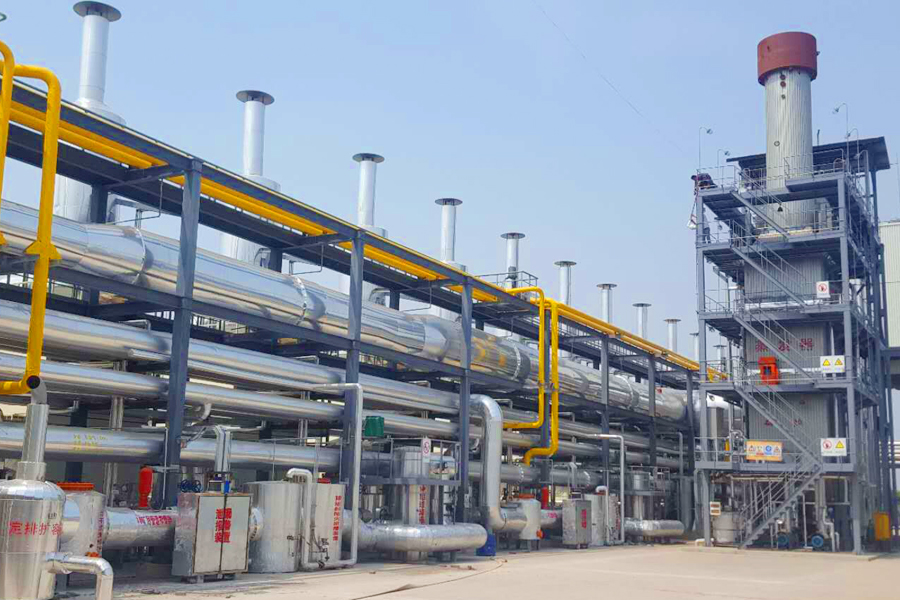 燃?xì)鈾C組立式余熱鍋爐余熱發(fā)電項目現(xiàn)場