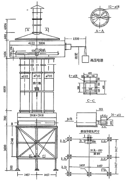 CJMA、CJMB型高壓靜電管式除塵器